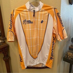 HINCAPIE Men Yellow Rabobank Full Zip Cycling Jersey Size XL